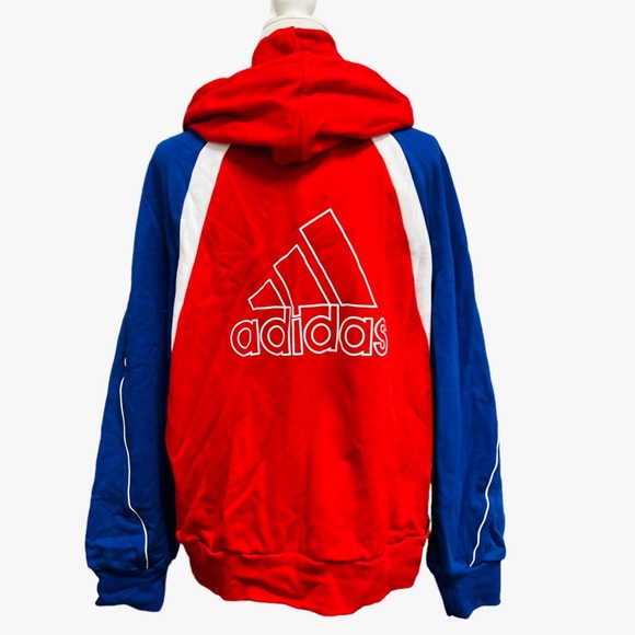 Adidas Women Colorblock Full-Zip Track Hoodie FS2455 Red White Blue Size XL - Picture 8 of 10